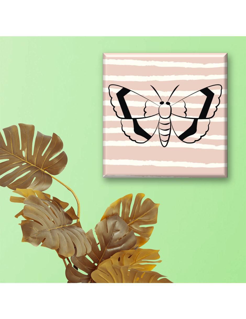 Cuadro decorativo Industria Grafica Ciento 23 Polilla fondo rayas