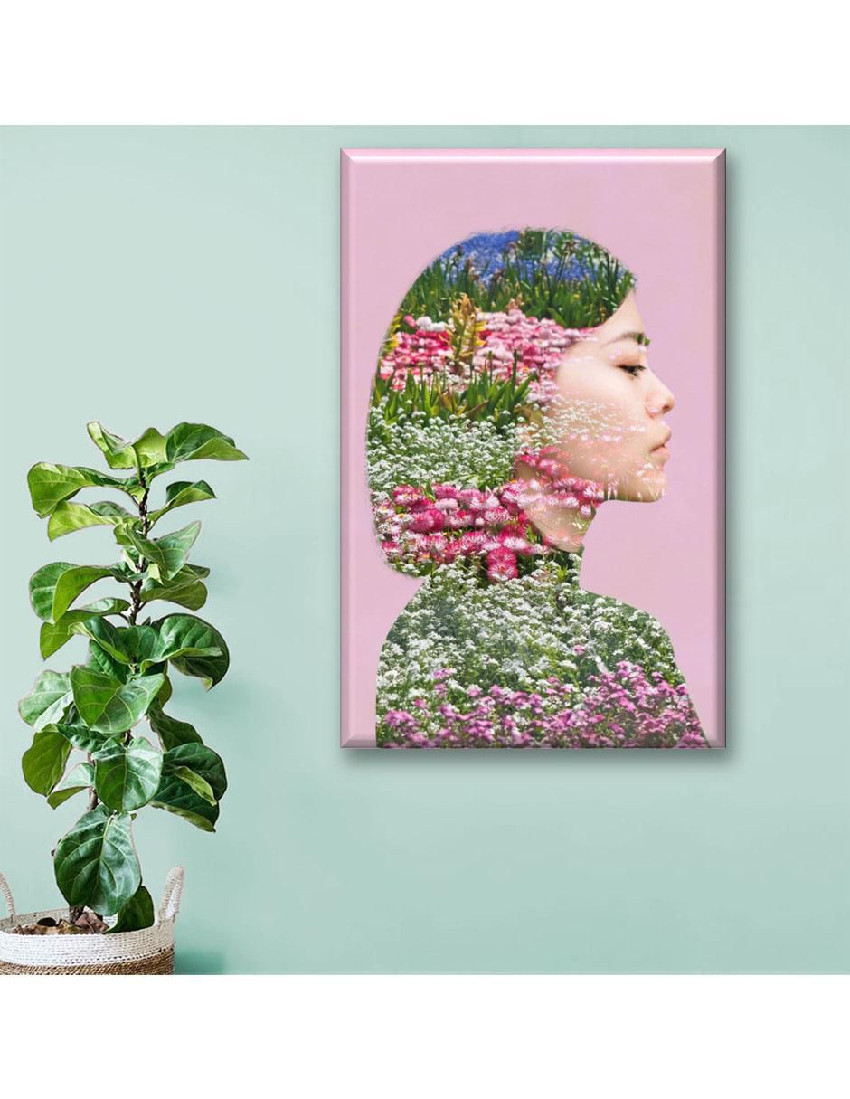 Cuadro decorativo Campo de flores rosas 5