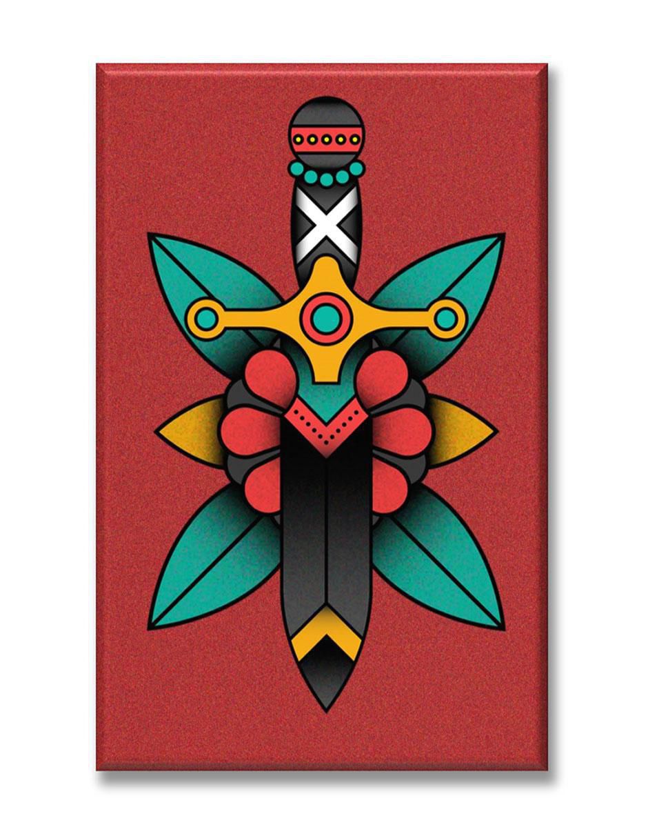 Cuadro decorativo Industria Grafica Ciento 23 Espada estilo tatuaje