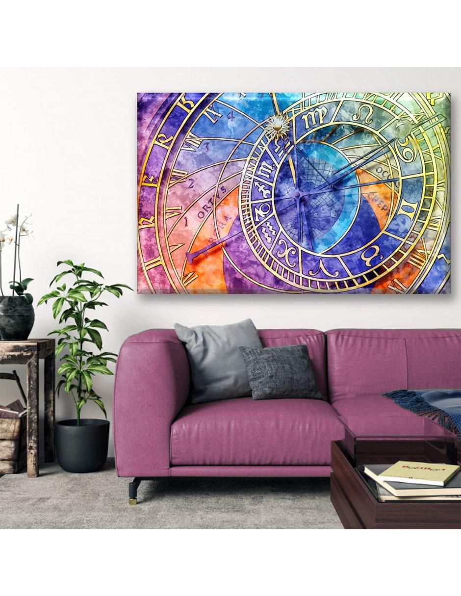 Cuadro decorativo Reloj acuarela 5