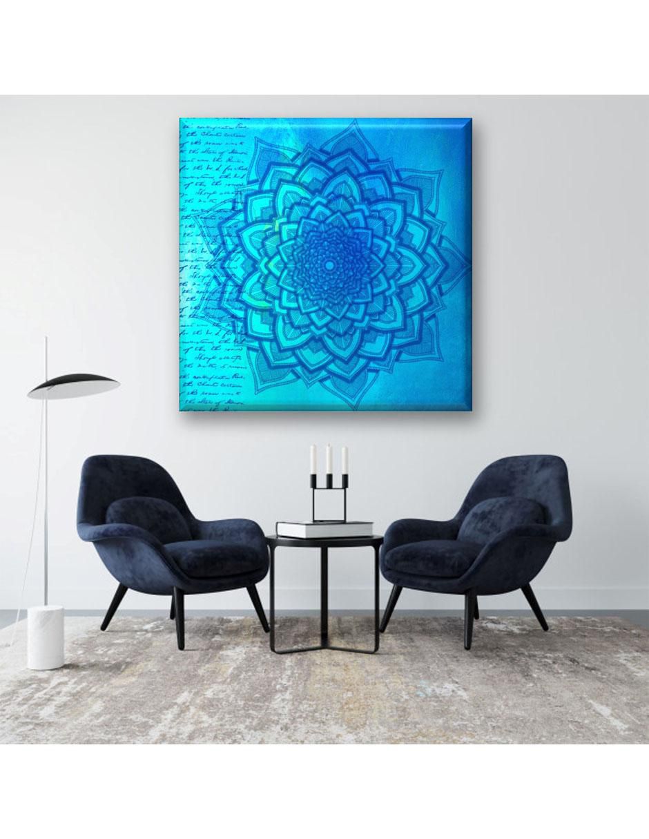 Cuadro decorativo Mandala azul 5