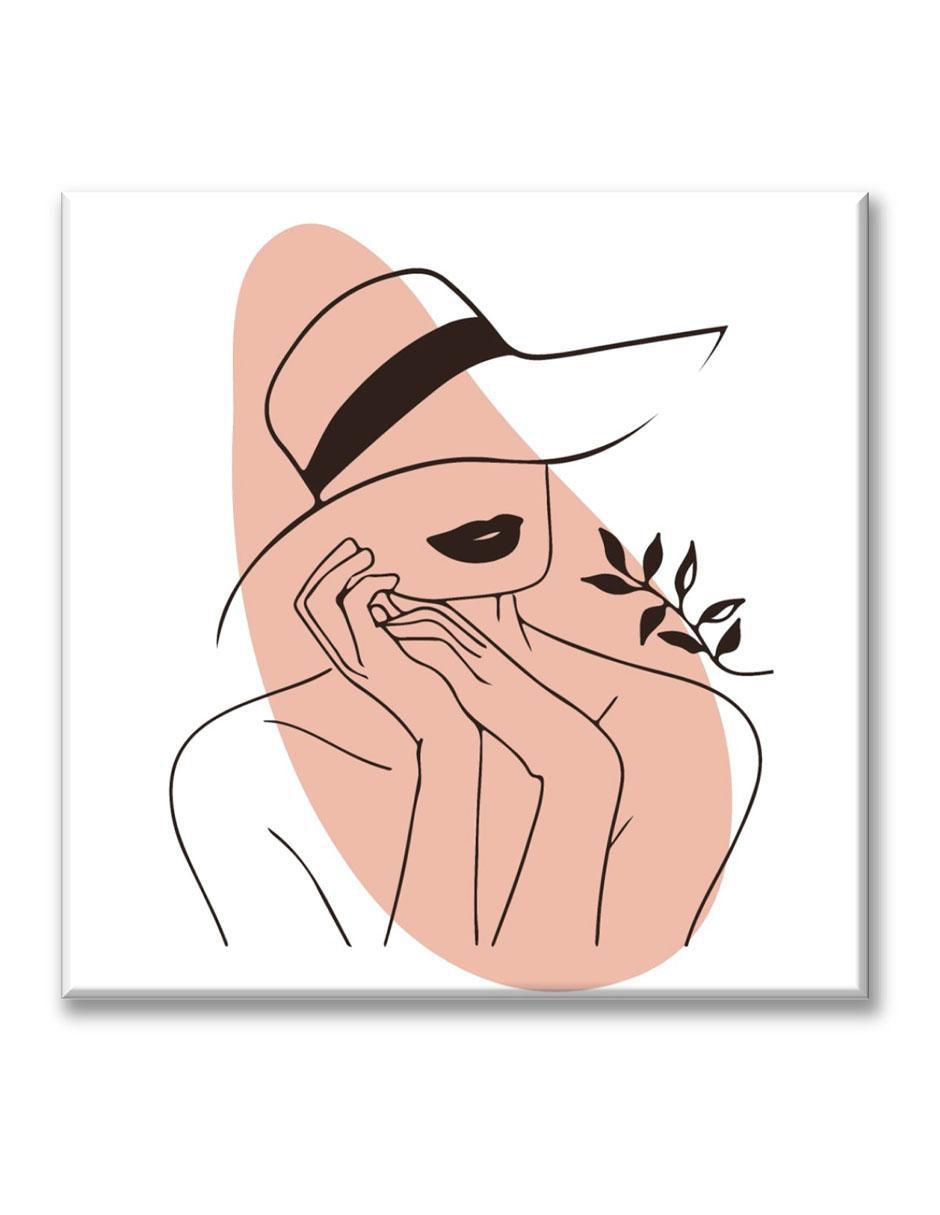 Cuadro decorativo Silueta mujer con sombrero 1