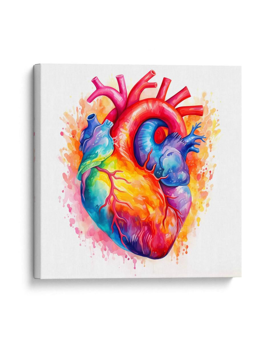 Cuadro decorativo Canvas Lab Acuarela del corazón