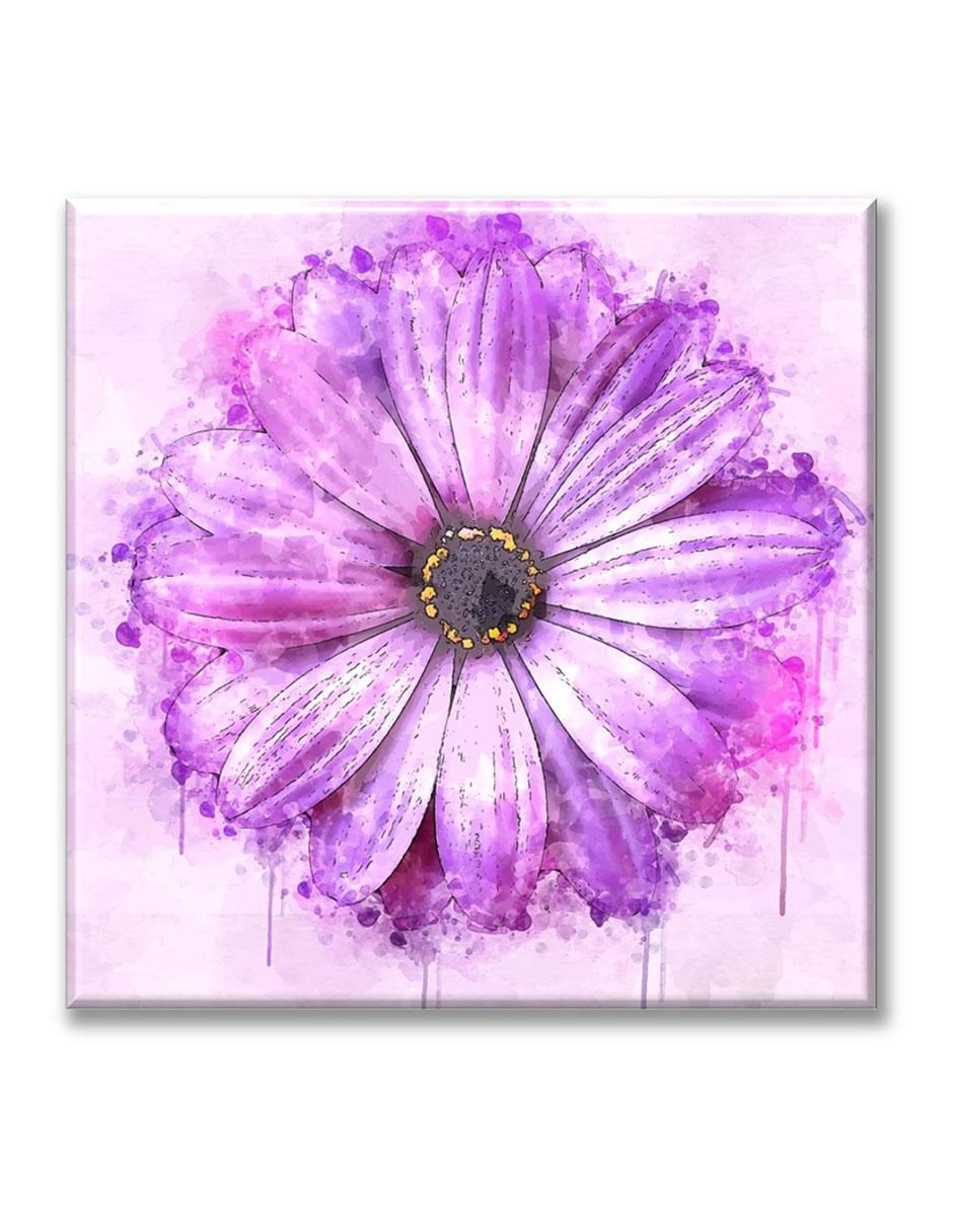 Cuadro decorativo Flor morada acuarela 1