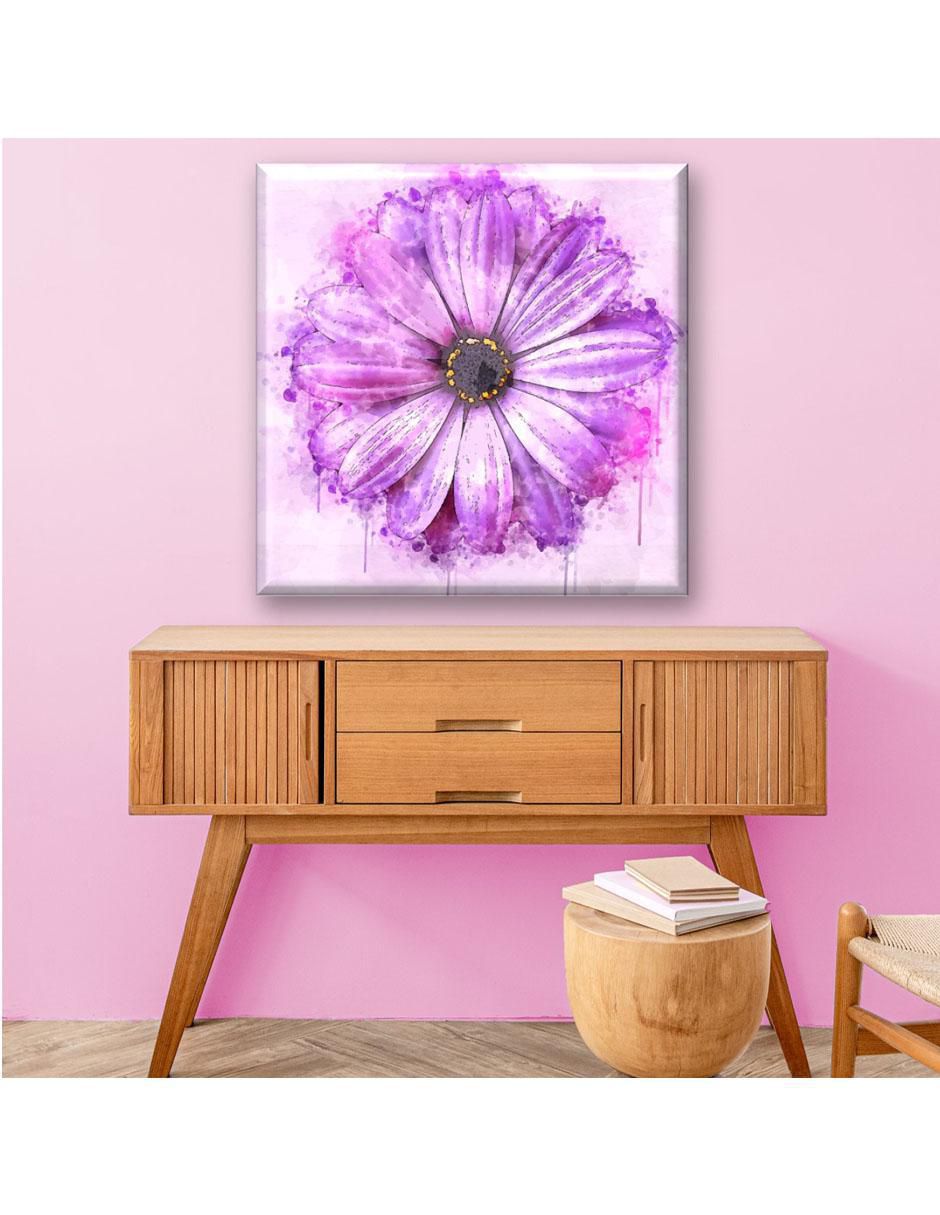 Cuadro decorativo Flor morada acuarela 5