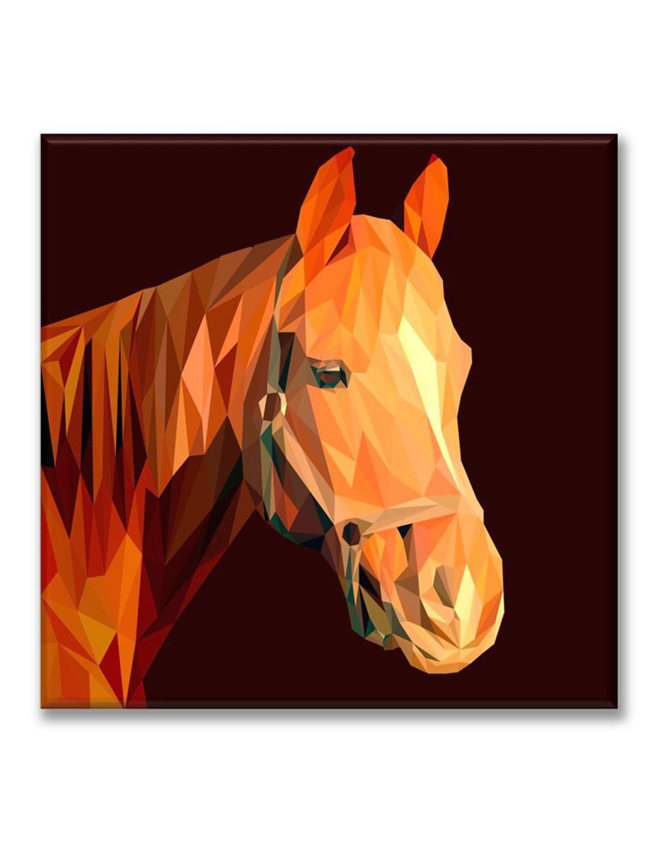 Cuadro decorativo Caballo poligonal 1