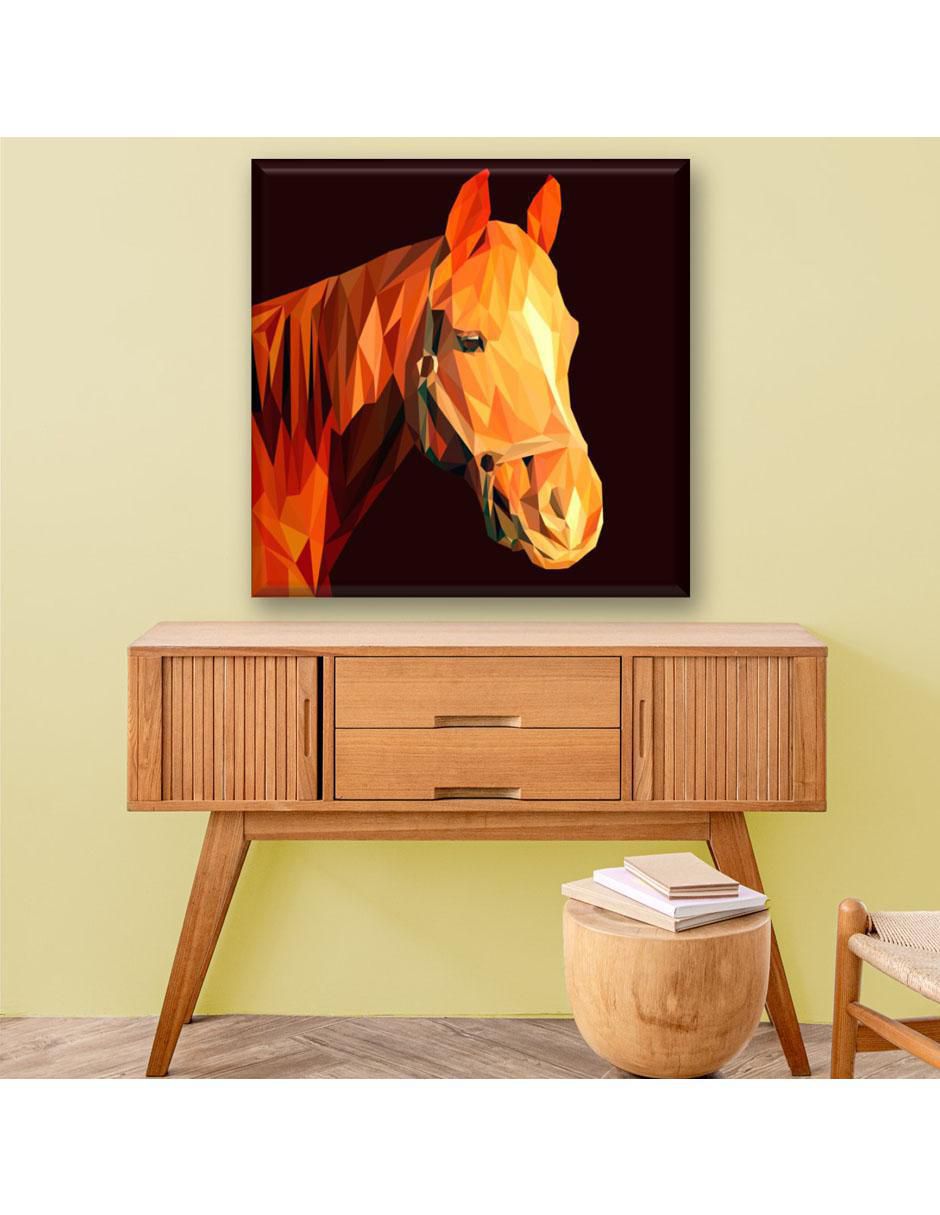 Cuadro decorativo Caballo poligonal 5