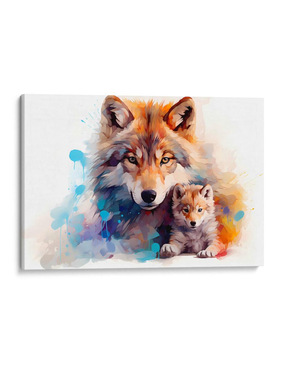 Cuadro decorativo Canvas Lab Familia de lobos