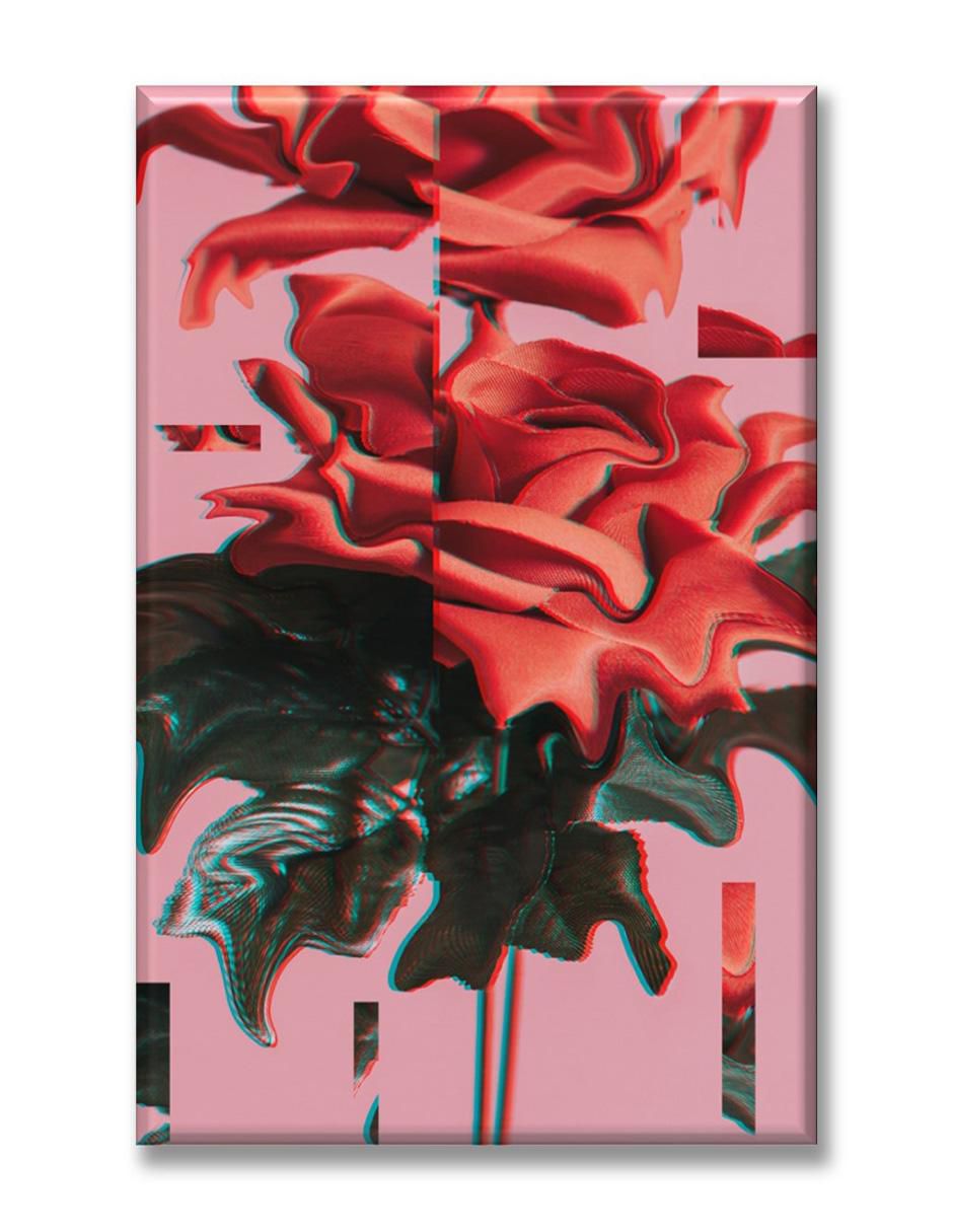Cuadro decorativo Rosa glitch 1