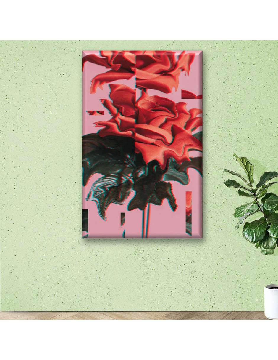 Cuadro decorativo Rosa glitch 5