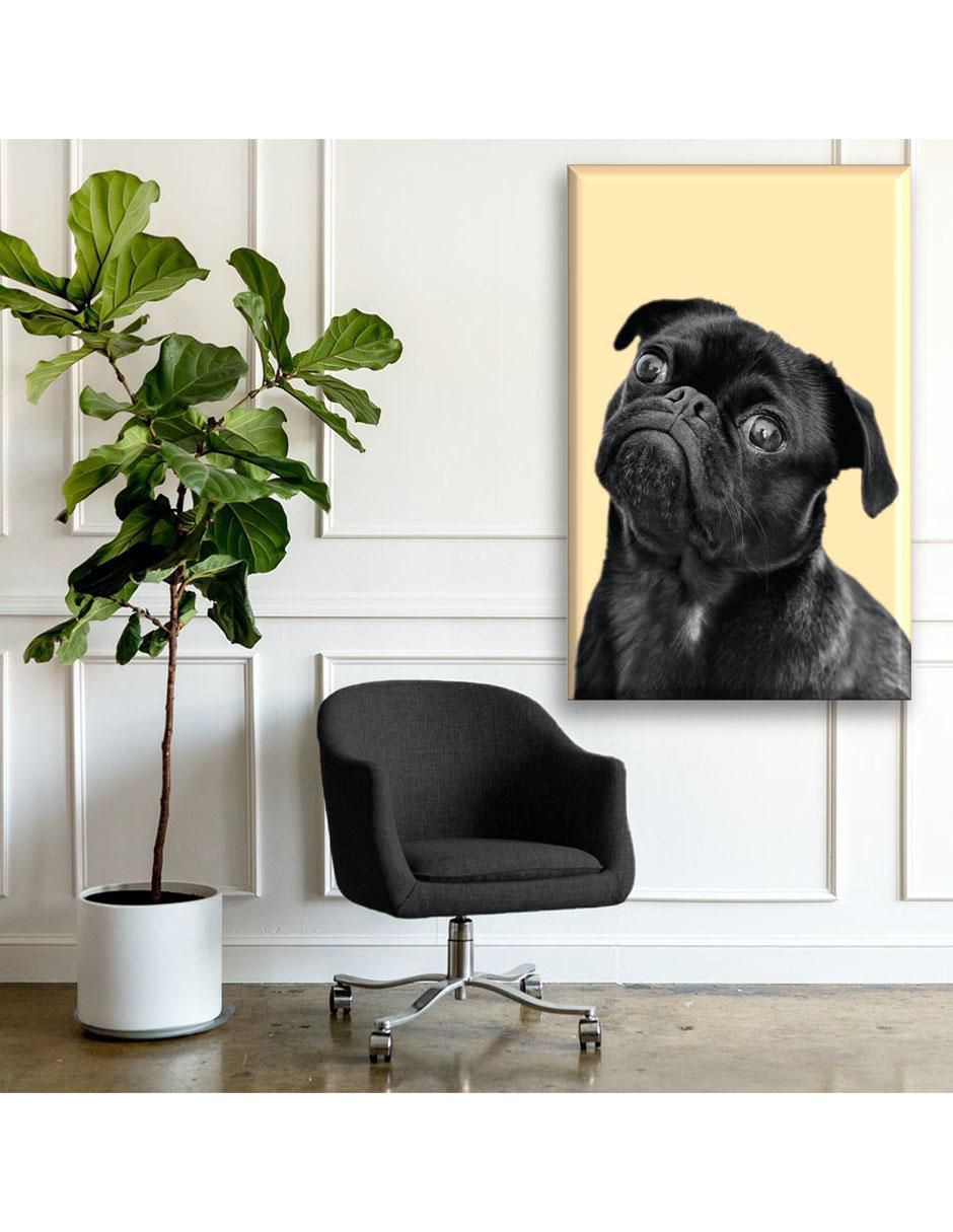 Cuadro decorativo Industria Grafica Ciento 23 Pug negro