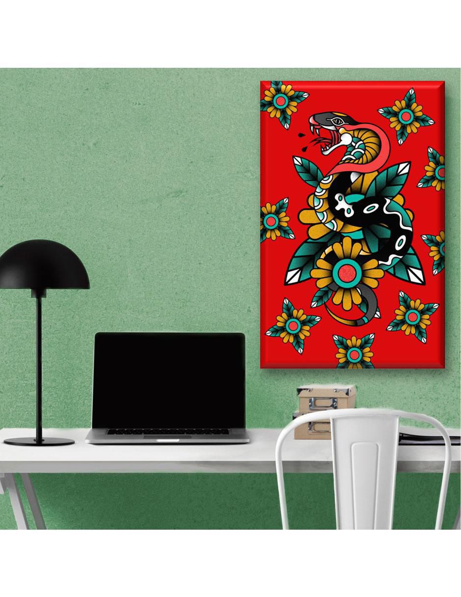 Cuadro decorativo Serpiente tatuaje 5