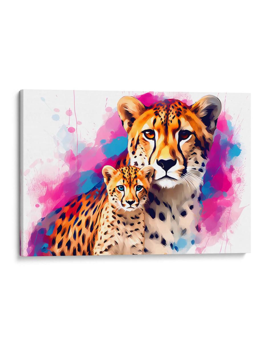 Cuadro decorativo Canvas Lab Familia de cheetahs
