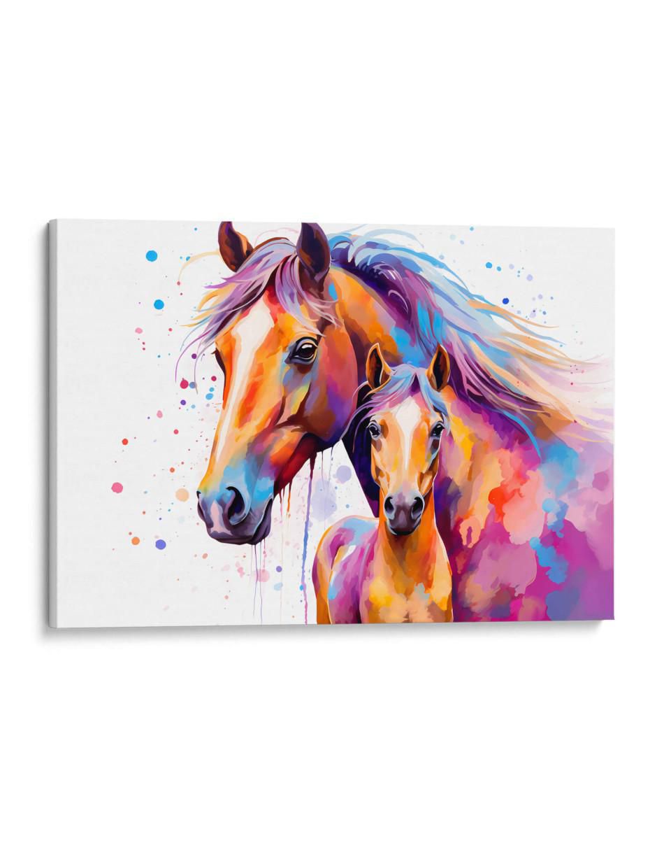 Cuadro decorativo Canvas Lab Familia de caballos