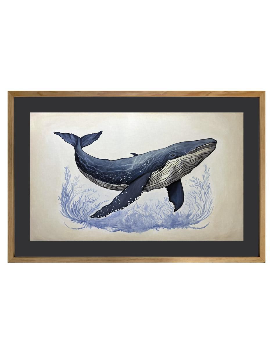Pintura Ballena Azul técnica acrílico Océano Pintura Ballena Azul técnica acrílico Océano