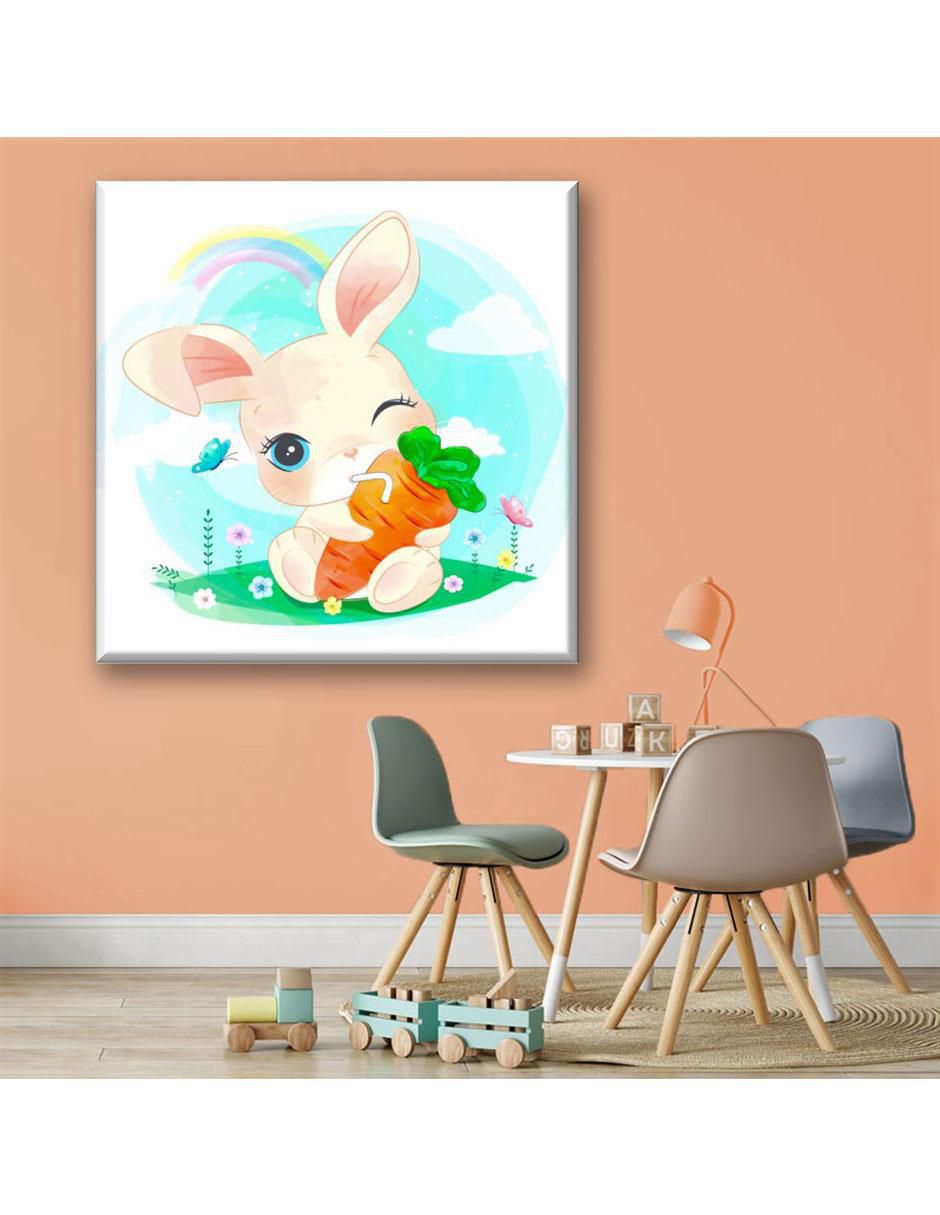 Cuadro decorativo Industria Grafica Ciento 23 Conejito zanahoria
