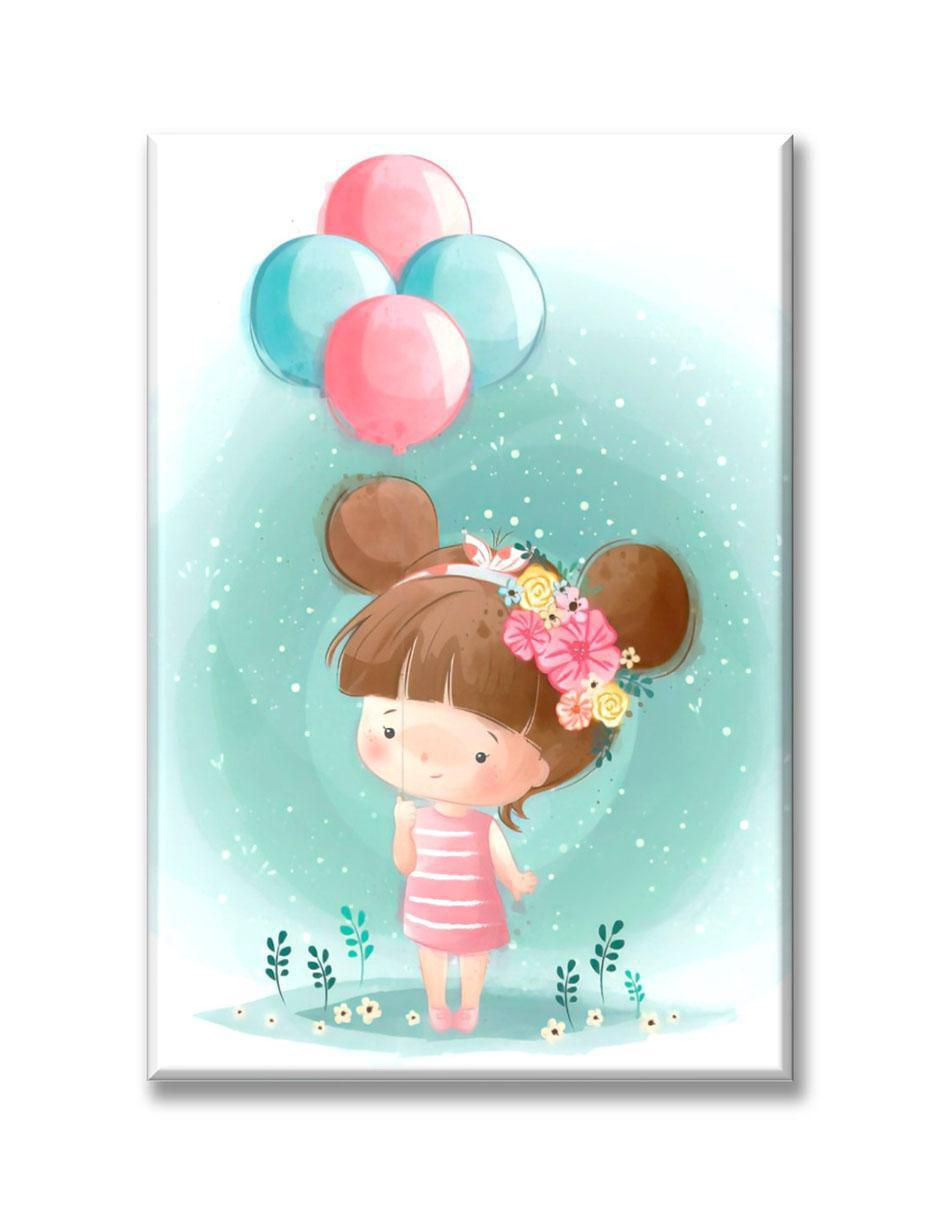 Cuadro decorativo Industria Grafica Ciento 23 Niña con globos