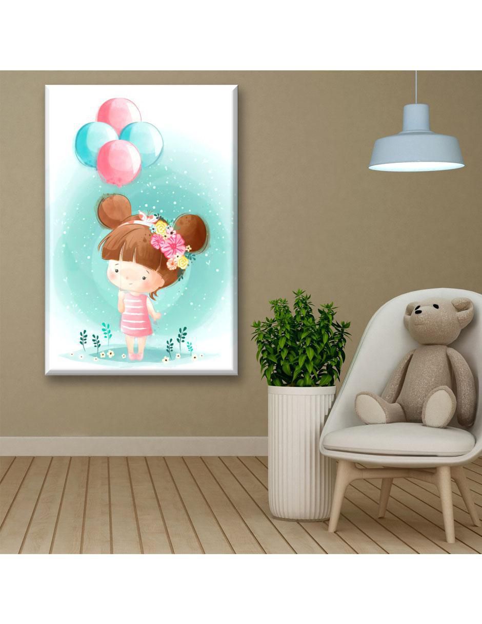 Cuadro decorativo Industria Grafica Ciento 23 Niña con globos