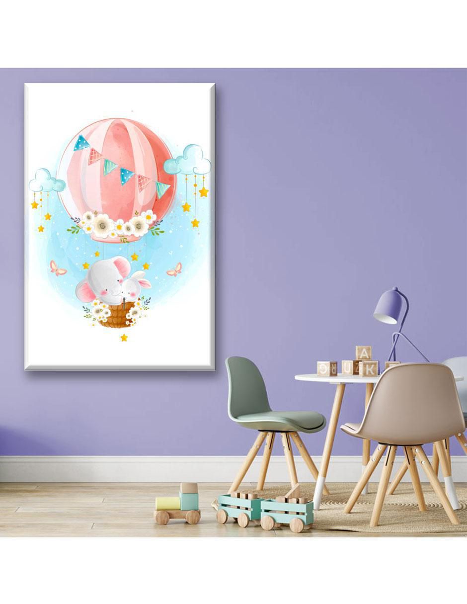 Cuadro decorativo Industria Grafica Ciento 23 Elefantes en globo