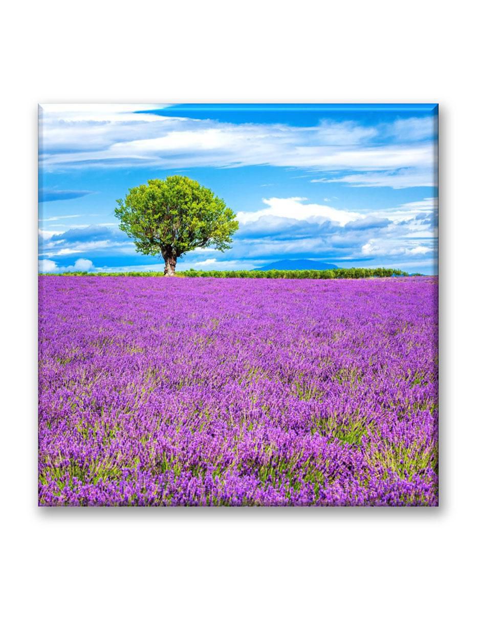 Cuadro decorativo Industria Grafica Ciento 23 Árbol en campo de lavanda