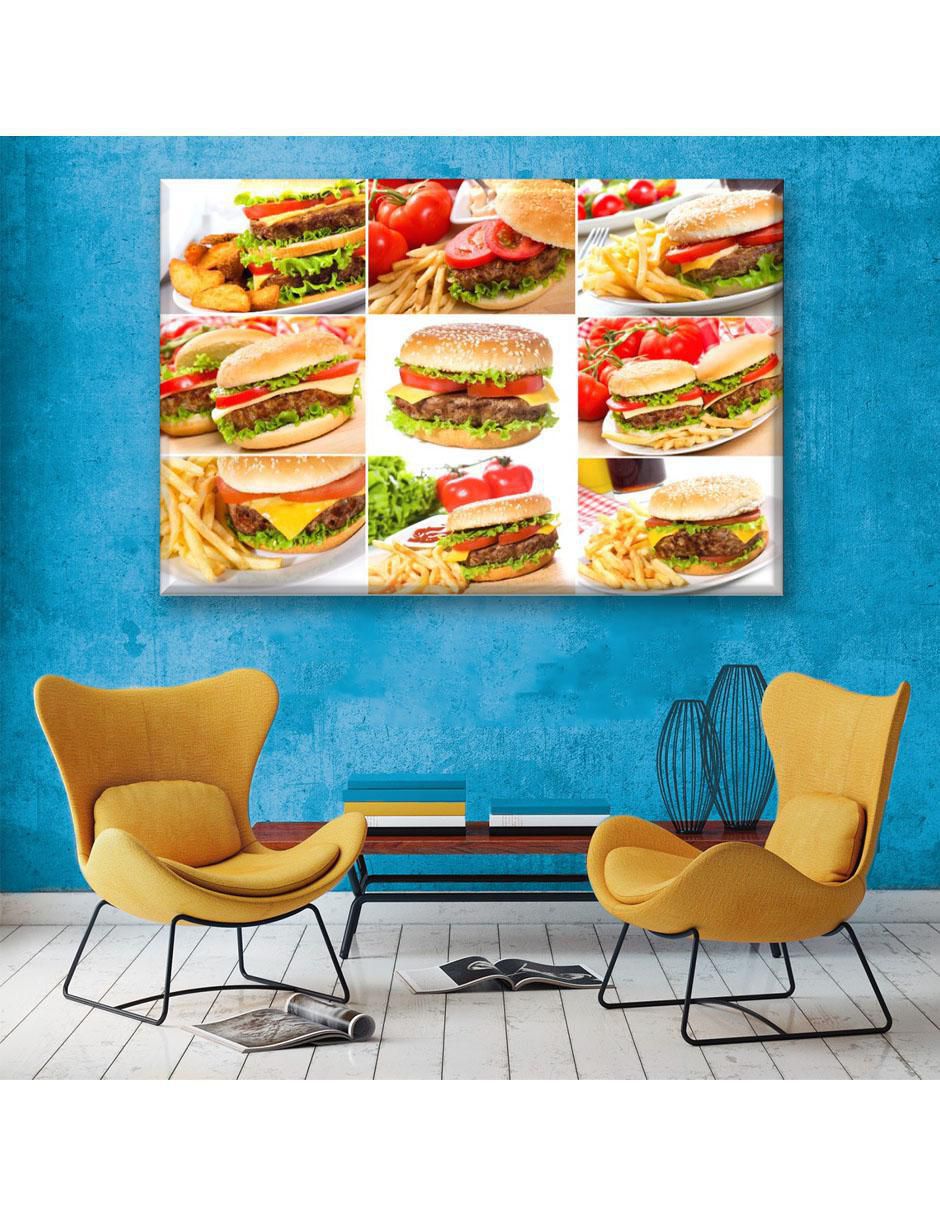 Cuadro decorativo Industria Grafica Ciento 23 Collage hamburguesas