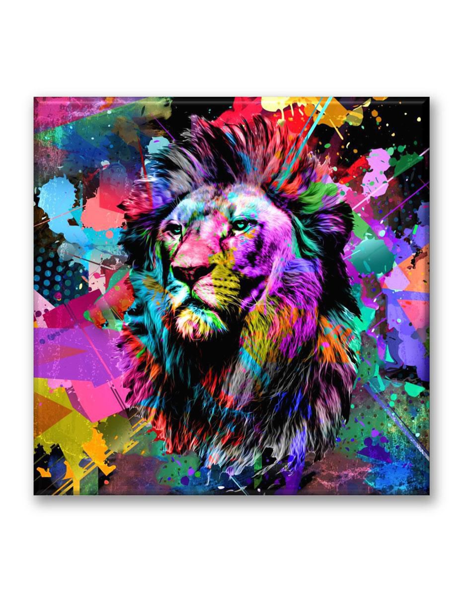 Cuadro decorativo Multicolor león 1
