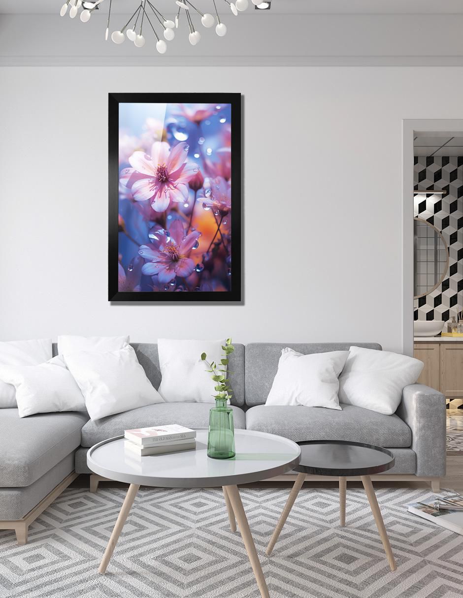 Cuadro decorativo Pixelarte Flores