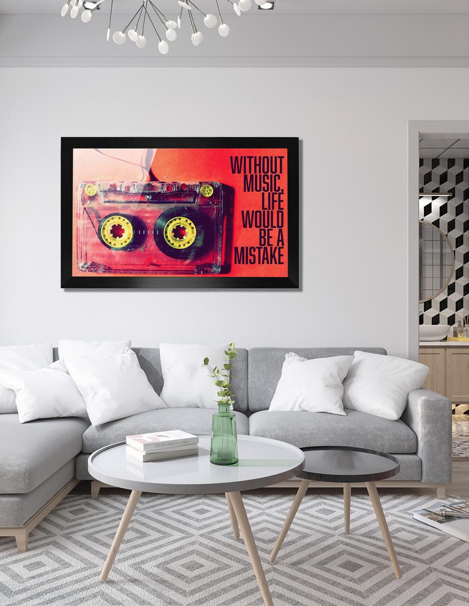 Cuadro decorativo Pixelarte Música