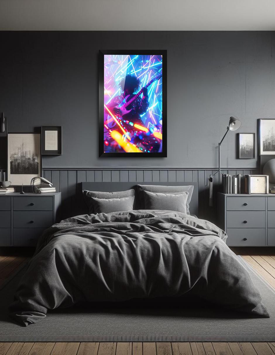 Cuadro decorativo Pixelarte Música