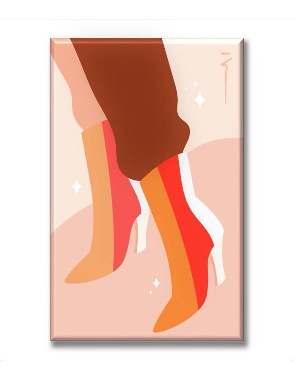 Cuadro decorativo Botas naranja 1