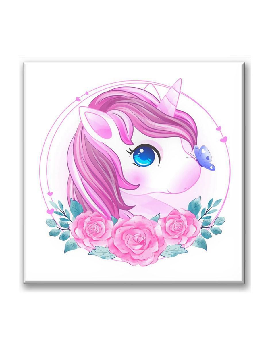 Cuadro decorativo Unicornio rosa 1