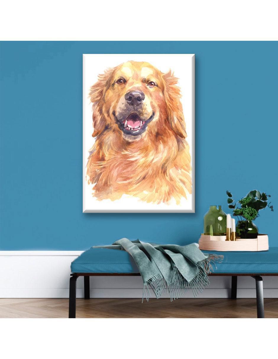 Cuadro decorativo Industria Grafica Ciento 23 Golden retriever acuarela