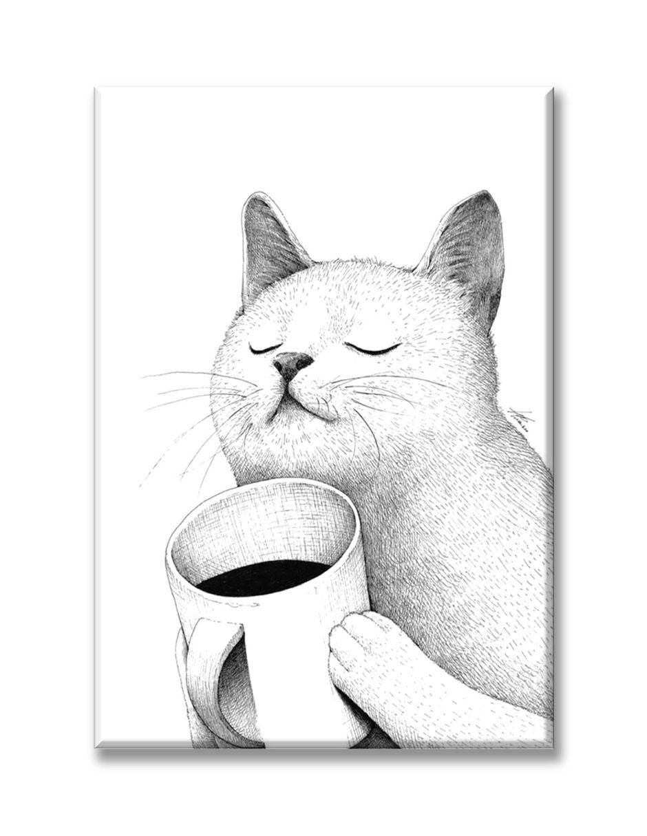 Cuadro decorativo Industria Grafica Ciento 23 Gato coffee