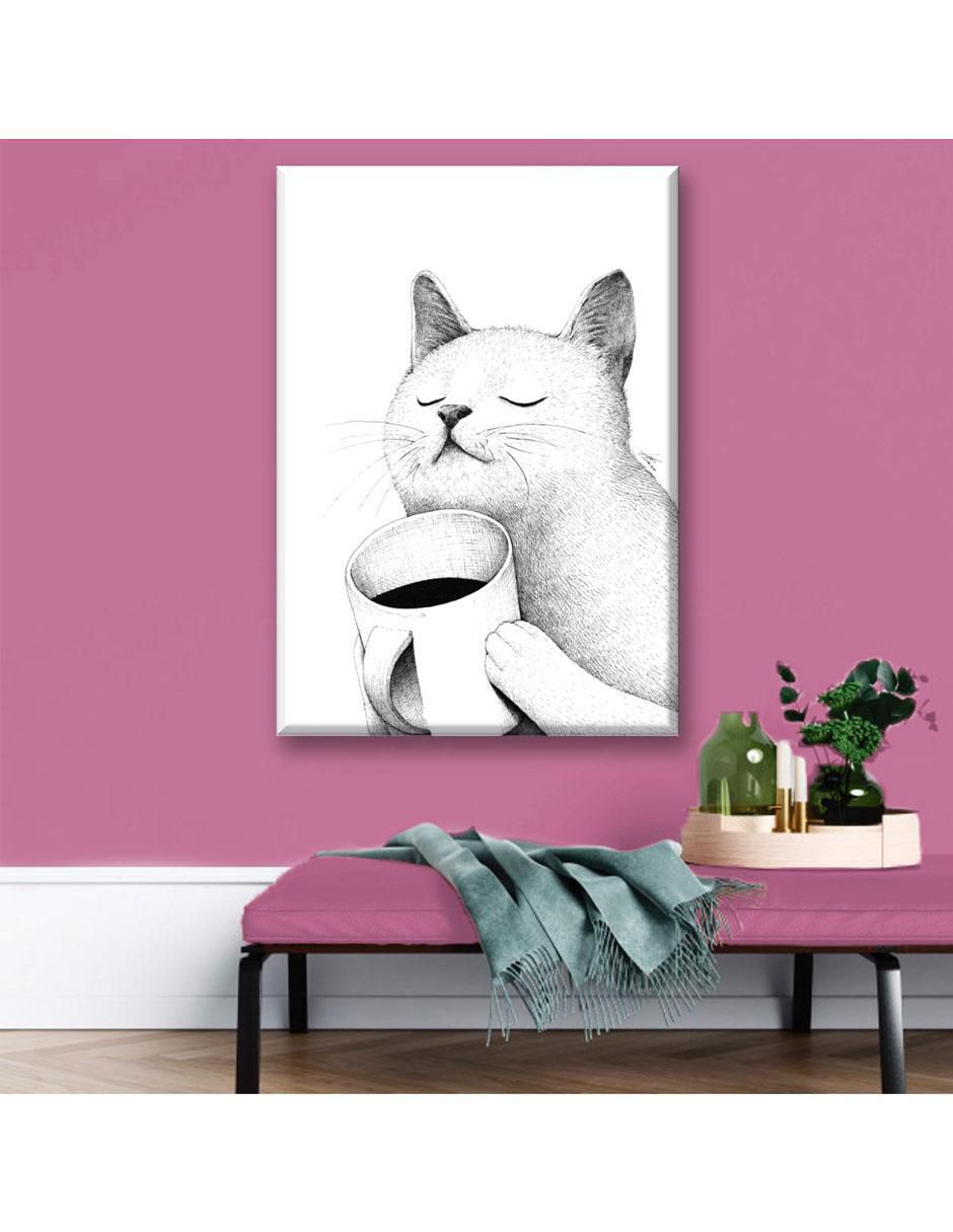 Cuadro decorativo Industria Grafica Ciento 23 Gato coffee