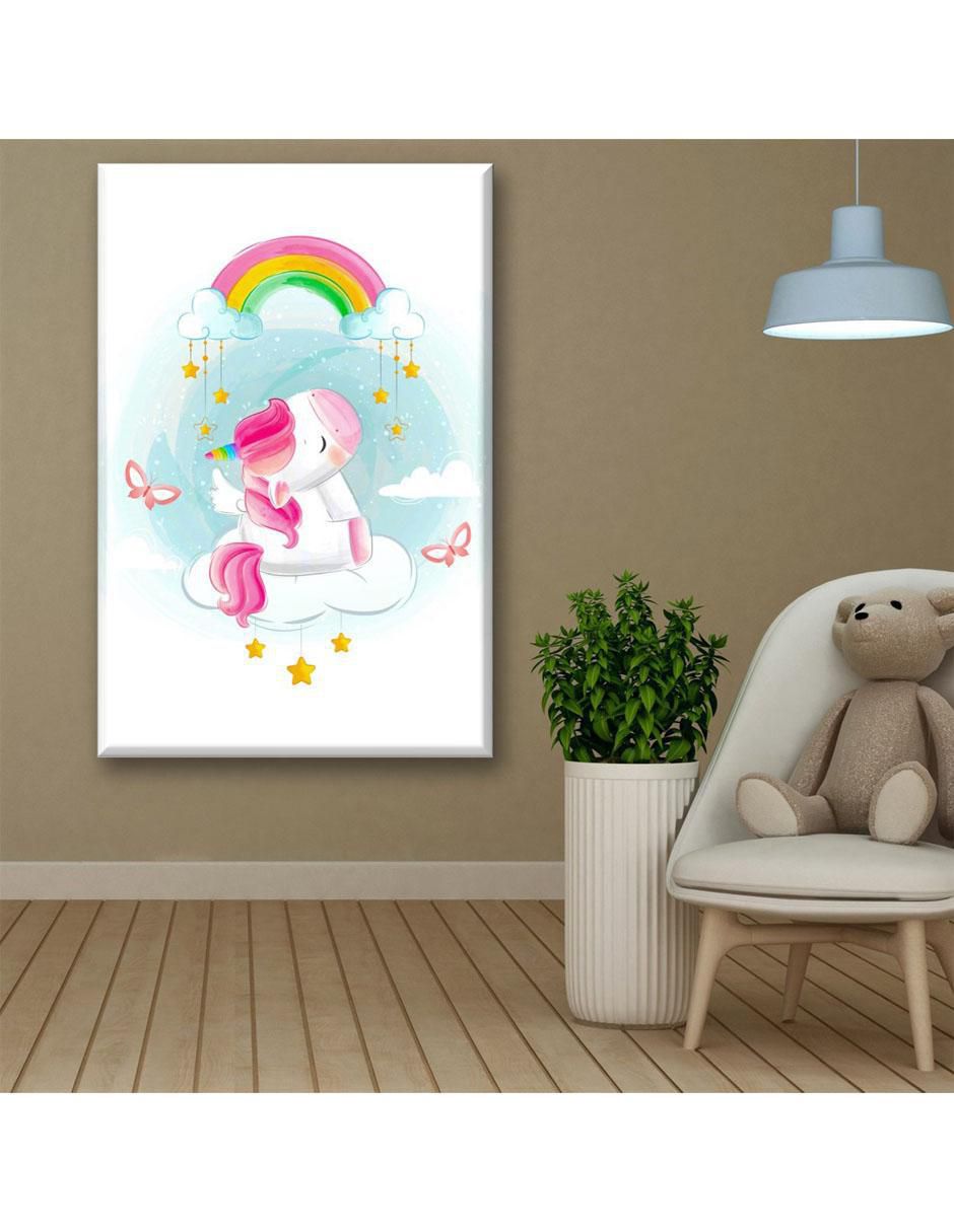 Cuadro decorativo Industria Grafica Ciento 23 Unicornio arcoiris
