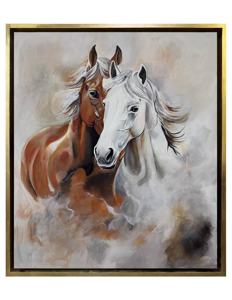 Pintura Almas Gemelas técnica acrílico Animalart