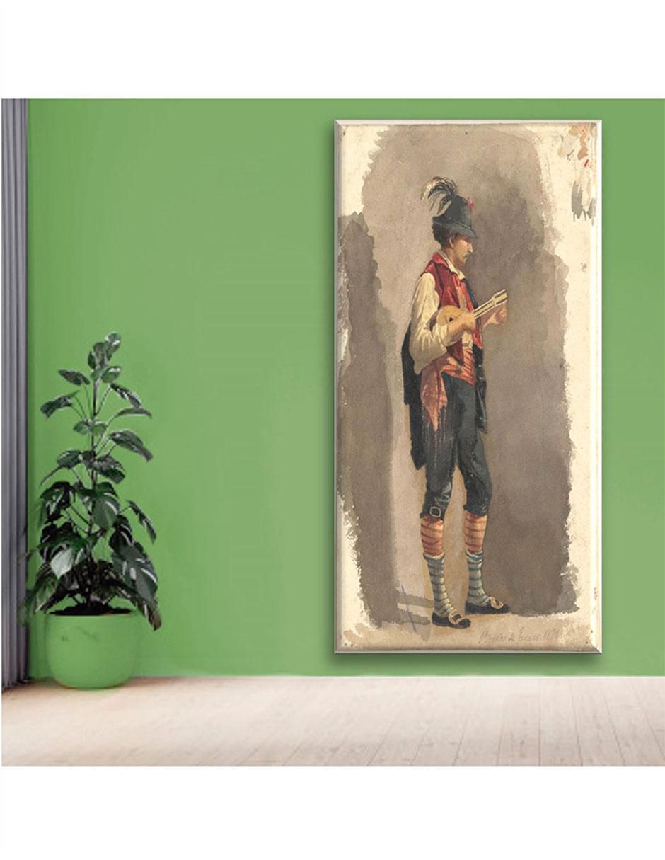 Cuadro decorativo Industria Grafica Ciento 23 Circulo de Mariano Fortuny y carbó músico de pie