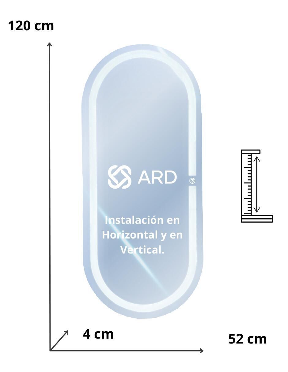 Espejo ovalado Ard para baño con luz Led Glanz Oval Elegance