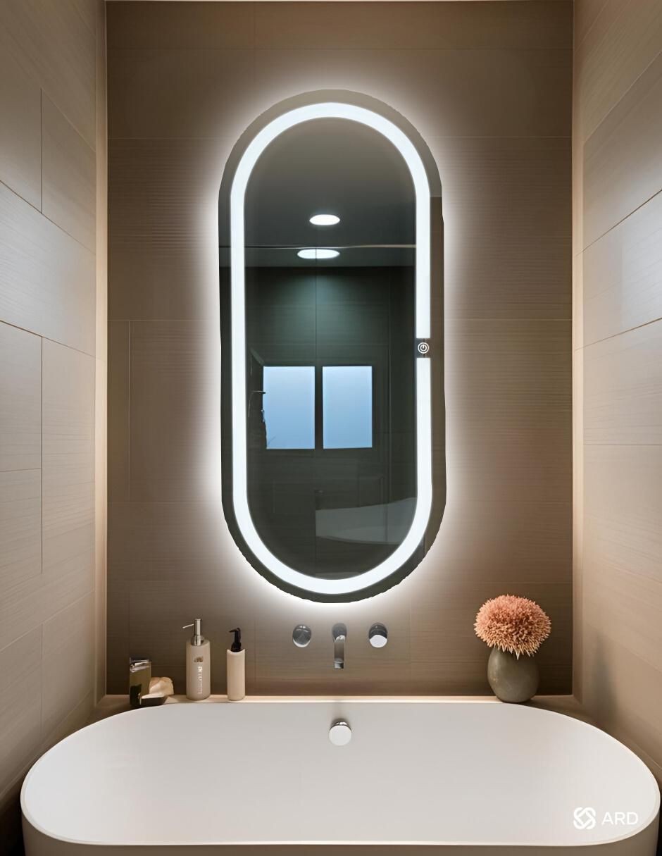 Espejo ovalado Ard para baño con luz Led Glanz Oval Elegance