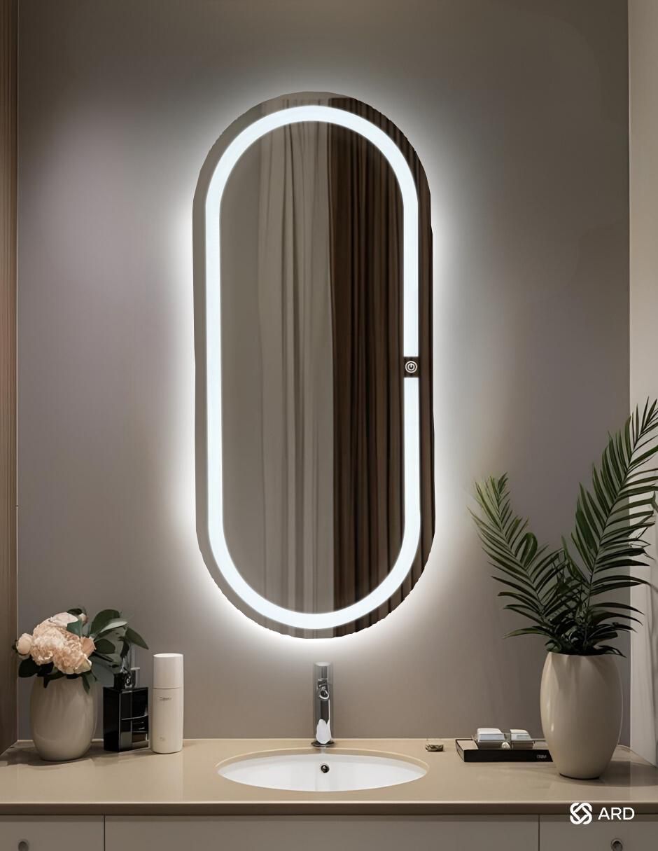 Espejo ovalado Ard para baño con luz Led Glanz Oval Elegance