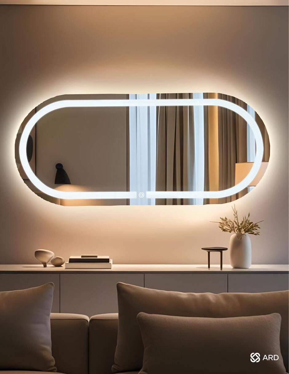 Espejo ovalado Ard para baño con luz Led Glanz Oval Elegance