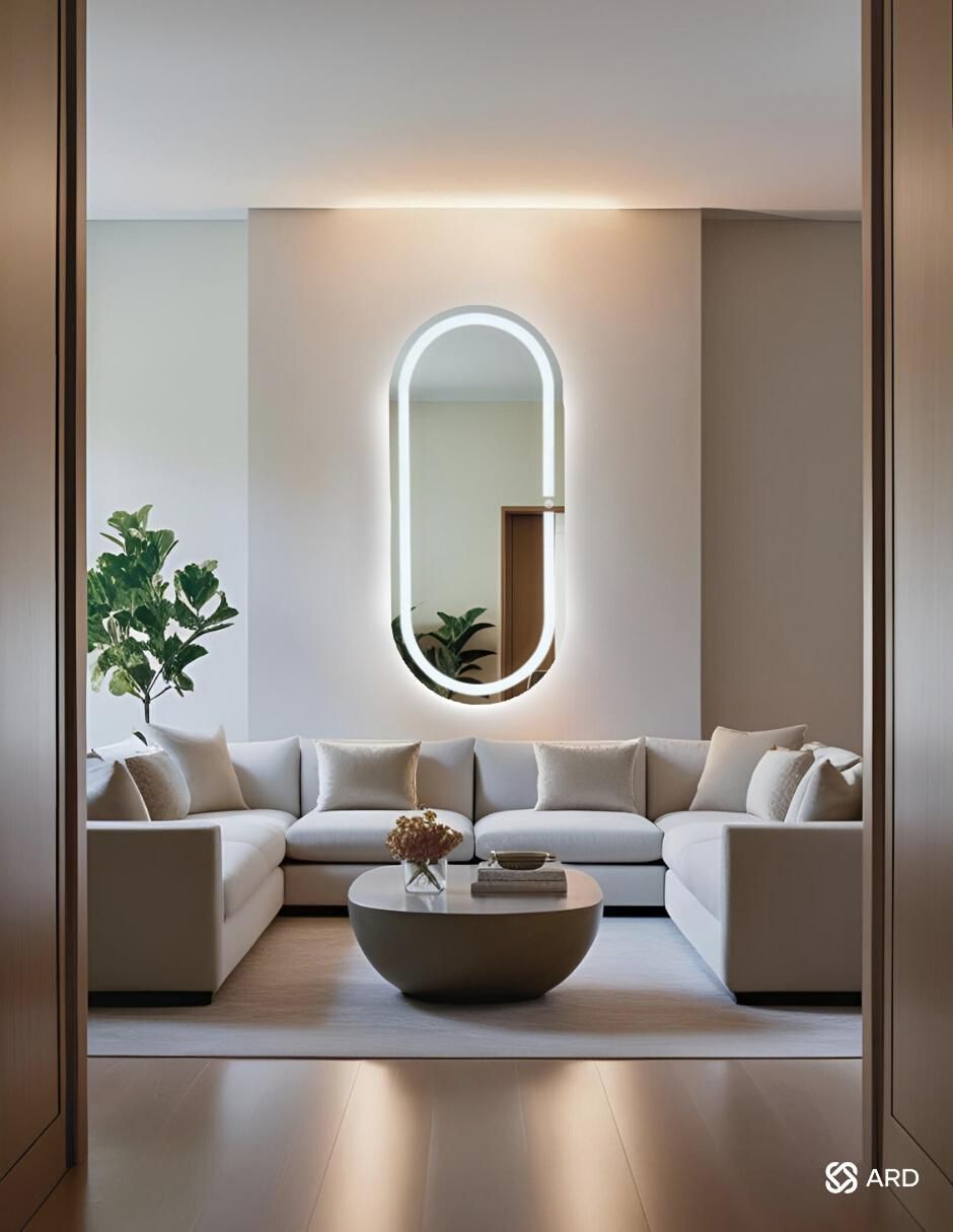 Espejo ovalado Ard para baño con luz Led Glanz Oval Elegance