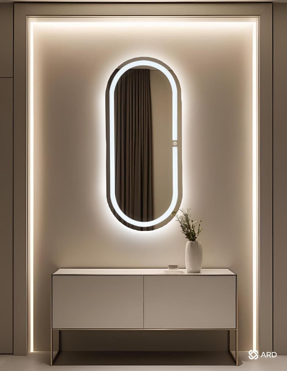Espejo ovalado Ard para baño con luz Led Glanz Oval Elegance