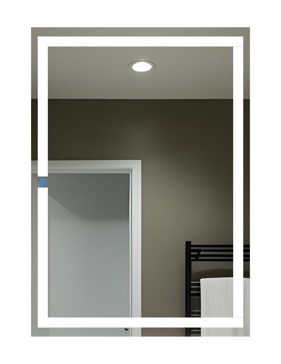 Espejo rectangular Ard para baño con luz Led Glanz Prestige