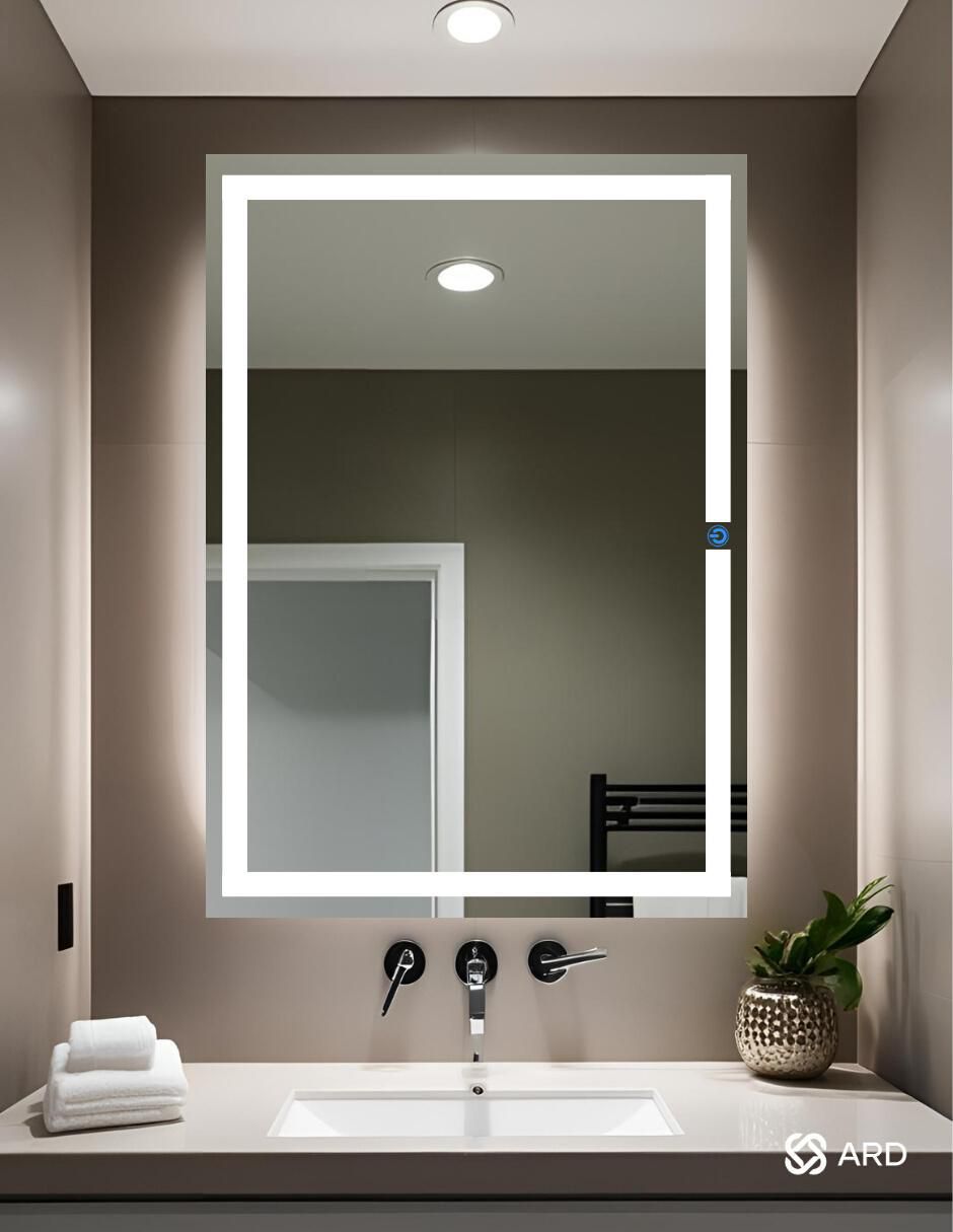 Espejo rectangular Ard para baño con luz Led Glanz Prestige