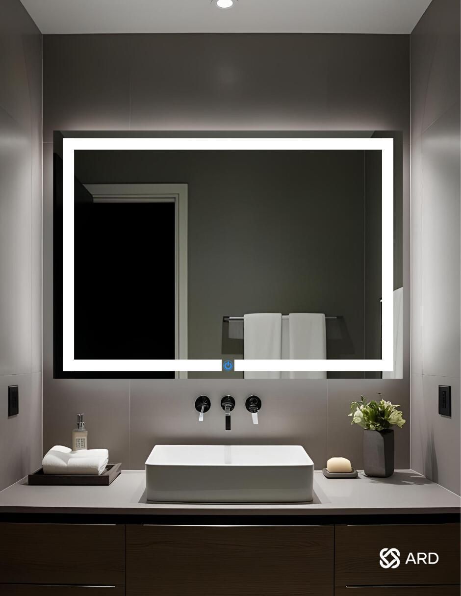 Espejo rectangular Ard para baño con luz Led Glanz Prestige