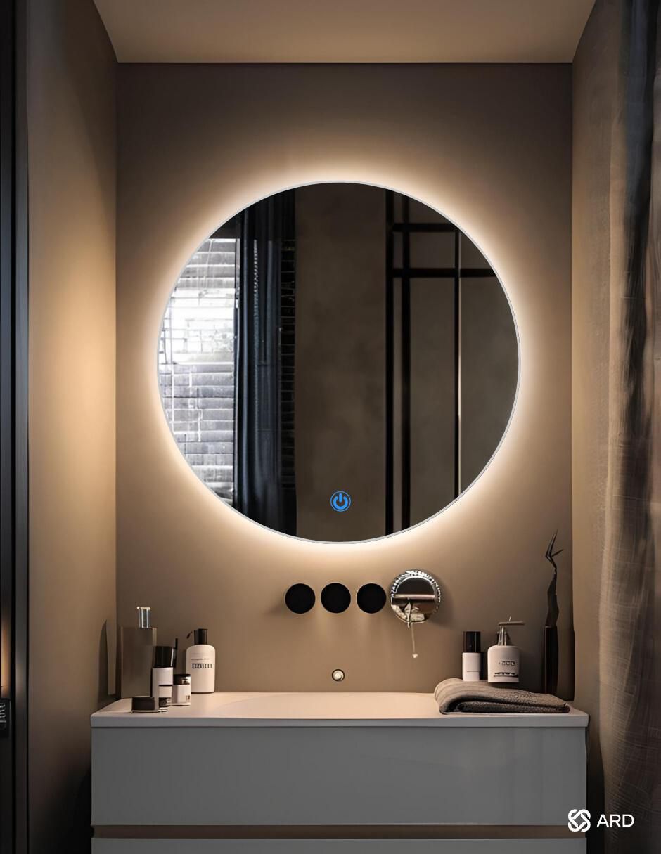 Espejo redondo para baño con luz Led Glanz Backlit Soul Espejo redondo para baño con luz Led Glanz Backlit Soul