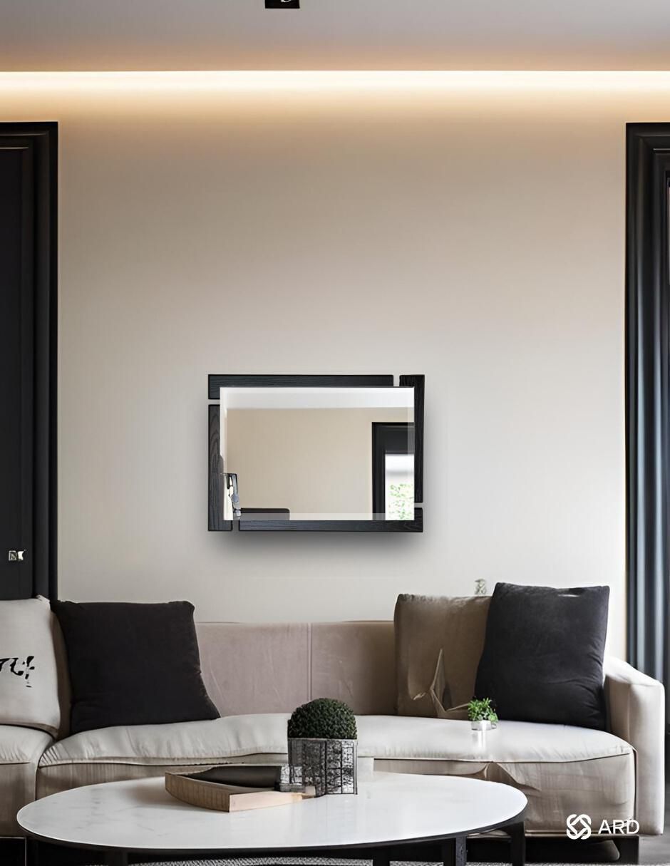 Espejo rectangular decorativo de pared de madera glanz blackwood 8