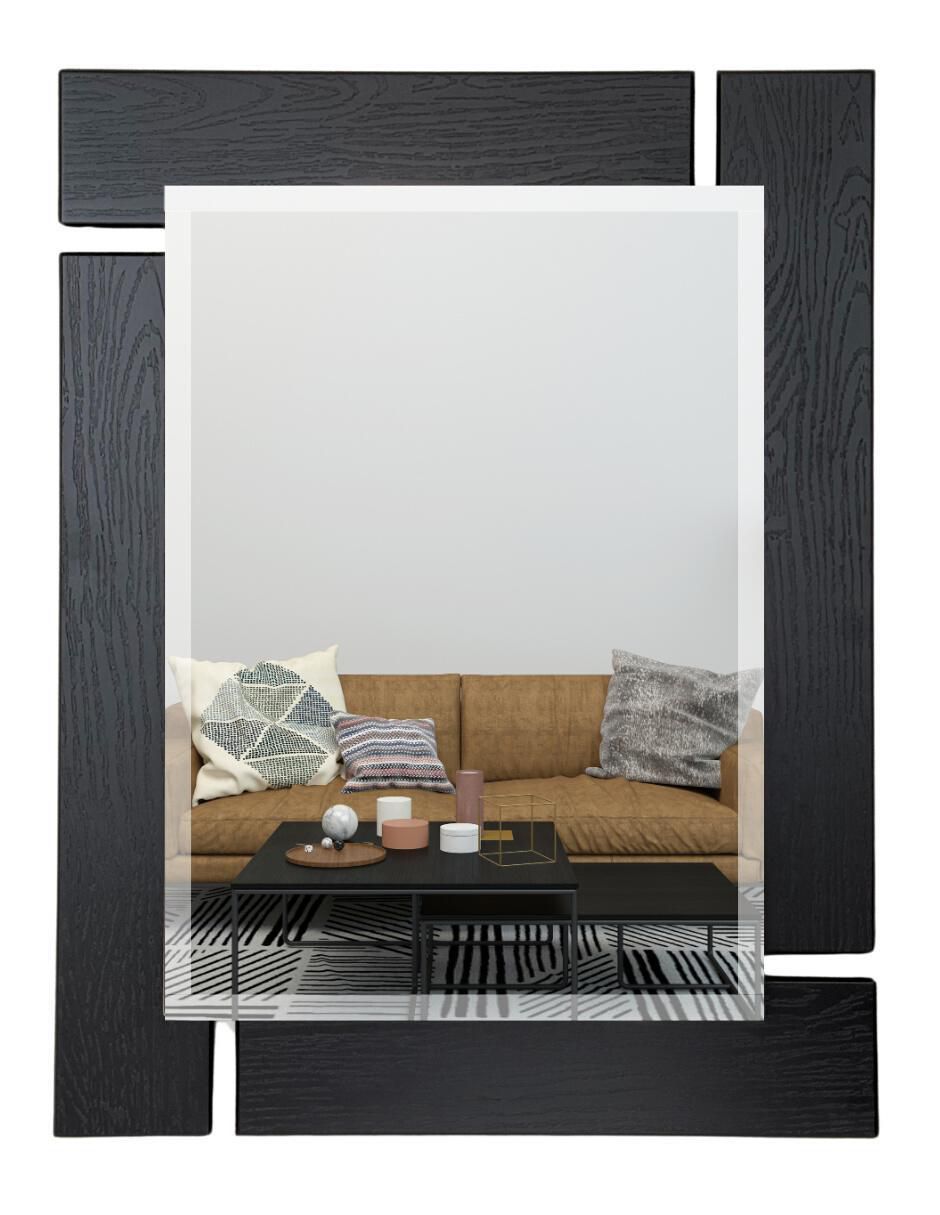 Espejo rectangular decorativo de pared de madera glanz blackwood Espejo rectangular decorativo de pared de madera glanz blackwood