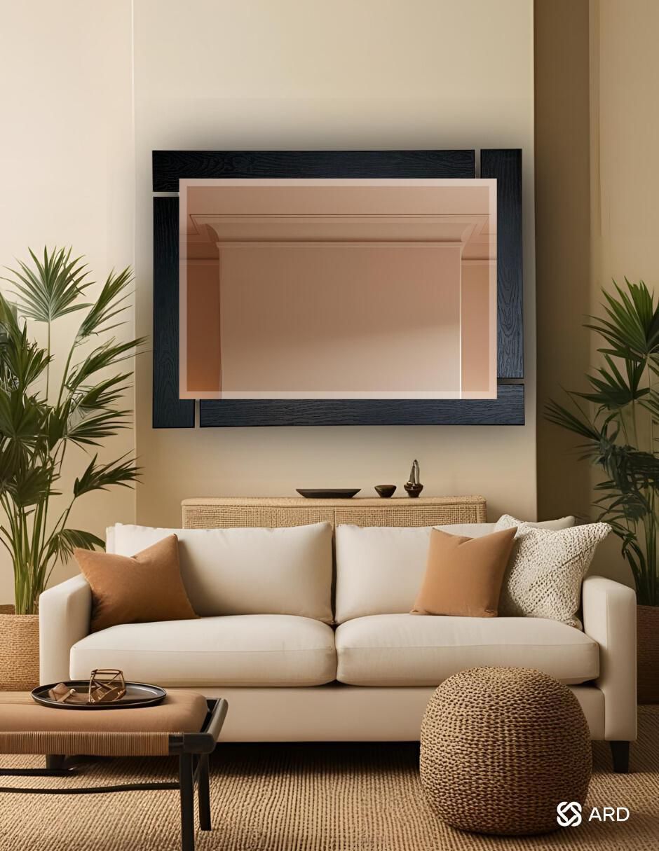 Espejo rectangular decorativo de pared de madera glanz blackwood 6